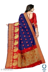 COTTON BASED JACQUARD SAREES - Saree LengthSize:5.5m Blouse Lenght Size:0.8, Cotton Silk, Zari woves, Pack of:1